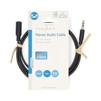 Nedis Stereo-Audiokabel / 3.5 mm Stecker / 3.5 mm Buchse / Vernickelt / 1.00 m / Rund / Schwarz / Label