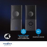 Nedis GSPR10020BK - Black - Speaker - Stereo - Black