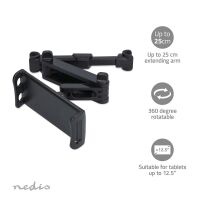 Nedis Kfz-Tablethalterung / Maximaler Bildschirmdurchmesser: 12.5 " / Auto-Innenraum / Einstellbar