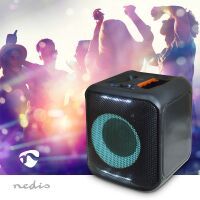 Nedis Bluetooth®-Party-Lautsprecher / max. Batteriespielzeit: 5 Std / 150 W / Tragegriff / Partylicht / Verknüpfbar / Equalizer / Orange / Schwarz