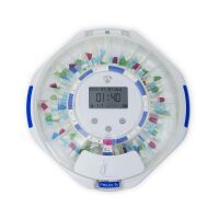 Nedis SmartLife Pillenspender / Wi-Fi / 28 Fächer / Anzahl der Alarmzeiten: 9 Weckzeiten pro Tag / Licht / Piep / Stimme / LCD-Anzeige / Weiss