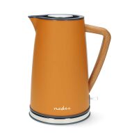 Nedis Wasserkocher / 1.7 l / Soft-Touch / Orange / Um 360 Grad drehbar / Verdecktes Heizelement / Strix® Controller / Boil-dry protection