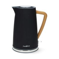 Nedis Wasserkocher / 1.7 l / Soft-Touch / Schwarz / Um 360 Grad drehbar / Verdecktes Heizelement / Strix® Controller / Boil-dry protection