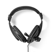 Nedis PC-Headset / Über Ohr / Stereo / 1x 3.5 mm / 2x 3.5 mm / Klappbarer Mikrofon / Schwarz