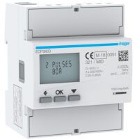 Hager Energiezähler ECP380D 3phasig direkt 80A 4M S0 MID