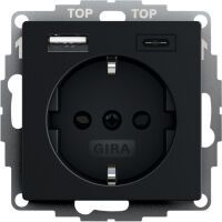 GIRA 2459005 Steckdose+USB Schwarz