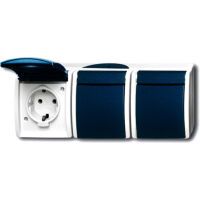 BUSCH JAEGER 2300/3 EW-53 - CEE 7/3 - 2P+E - Blue - White - IP44 - 250 V - 16 A