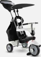  smarTrike - 4 in1 Dreirad Vanilla Plus schwarz-weiß mit Flüsterrädern, Getränkehalter, Sonnendach, 