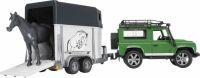 Bruder 02592 Land Rover Defender plus Anhänger plus Pferd, sortiert