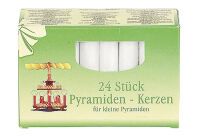 Pyramidenkerze 7cm Ø1,4cm weiß 24 Pack - 20 Stück