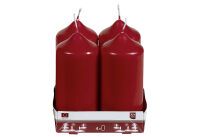 Stumpenkerze 11cm Ø5cm bordeaux 4 Pack - 10 Stück