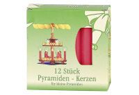 Pyramidenkerze 10cm Ø1,7cm rot 12 Pack - 20 Stück