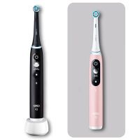 Oral-B iO 6 iO6 Doppelpack Elektrische Zahnbürste/Electric Toothbrush mit revolutionärer Magnet-Technologie, 5 Putzmodi & Display, 3 Aufsteckbürsten, black lava/pink sand