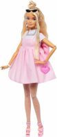 Mattel Barbie Deluxe Style-Puppe Nr. 3 mit pastellrosa Barbiecore-Kleid mit überdimensionaler Schlei