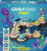 Ravensburger GraviTrax Junior Starter-Set S Ocean - Erweiterbare Kugelbahn für Kinder, Murmelbahn au