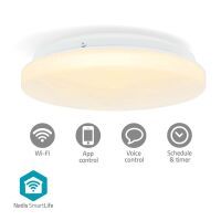 Nedis SmartLife Deckenleuchte / Wi-Fi / RGB / Warm bis kühlen weiß / Rund / Durchmesser: 260 mm / 1820 lm / 2700 - 6500 K / IP44 / Energieklasse: F / Android™ / IOS