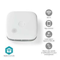 Nedis SmartLife Rauchmelder / Wi-Fi / Batteriebetrieben / Sensorlebensdauer: 10 Jahre / EN 14604 / Max. Batterie-Lebensdauer: 24 Monate / 85 dB / Weiss / 1 Stück