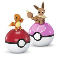 Mattel MEGA Pokémon 2er Pokéball Set - Evoli und Glumanda