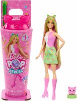 Mattel Barbie Pop Reveal Shakes-Serie, Set aus Puppe & Accessoires, duftende süße Kätzchen-Modepuppe