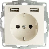 Berker Steckdose SCHUKO USB weiß glaenzend