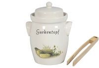 Gurkentopf 3,5 l mit Holzzange und Rezept