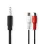 Nedis Stereo-Audiokabel| 3.5 mm Stecker| 2x Cinch Buchse| Vernickelt| 0.20 m| rund| - Audio/Multimedia