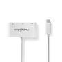 Nedis USB Multi-Port-Adapter / USB 3.1 / USB-C™ Stecker / USB-A Buchse / USB-C™ Buchse / VGA Buchse / 5 Gbps / 0.20 m / Rund / Vernickelt / PVC / Weiss / Blister