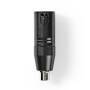 Nedis XLR Adapter| 3-Pin Stecker| Cinch Buchse| Vernickelt| Gerade| Metall|