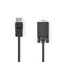 Nedis VGA-Kabel / DisplayPort Stecker / VGA Stecker / Vernickelt / Maximale Auflösung: 1080p / 2.00 m / Rund / PVC / Schwarz / Box