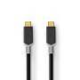 Nedis USB-Kabel / USB 3.2 Gen 2x2 / USB-C™ Stecker / USB-C™ Stecker / 100 W / 4K@60Hz / 20 Gbps / Vergoldet / 1.00 m / Rund / PVC / Anthrazit / Verpackung mit Sichtfenster