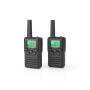 Nedis Walkie-Talkie-Set / 2 Hörer / Bis zu 10 km / Frequenzkanäle: 8 / PTT / VOX / Bis zu 6 Hours / Ladestation enthalten / Kopfhörerausgang / Schwarz