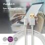 Nedis Lightning Kabel / USB 2.0 / Apple Lightning 8-Pin / USB-A Stecker / 480 Mbps / Vergoldet / 1.00 m / Rund / Geflochten / Nylon / Aluminium / Verpackung mit Sichtfenster