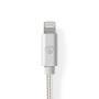 Nedis Lightning Kabel / USB 2.0 / Apple Lightning 8-Pin / USB-A Stecker / 480 Mbps / Vergoldet / 1.00 m / Rund / Geflochten / Nylon / Aluminium / Verpackung mit Sichtfenster