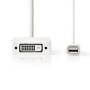 Nedis Mini Displayport-Kabel / DisplayPort 1.2 / Mini DisplayPort Stecker / DisplayPort Buchse / DVI-D 24+1-Pin Buchse / HDMI™ Eingang / 21.6 Gbps / Vernickelt / 0.20 m / Rund / PVC / Weiss / Plastikbeutel