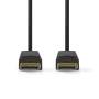 Nedis Displayport-Kabel / DisplayPort Stecker / DisplayPort Stecker / 4K@60Hz / Vernickelt / 3.00 m / Rund / PVC / Schwarz / Box