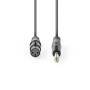 Nedis Unausgeglichen Audiokabel / XLR 3-Pin Buchse / 6.35 mm Stecker / Vernickelt / 10.0 m / Rund / PVC / Dunkelgrau / Kartonverpackung