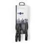 Nedis Balanced Audio-Kabel / XLR 3-Pin Stecker / 2x XLR 3-Pin Buchse / Vernickelt / 1.50 m / Rund / PVC / Dunkelgrau / Kartonhülle