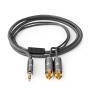 Nedis Stereo-Audiokabel| 3.5 mm Stecker| 2x RCA| Vergoldet| 5.00 m| rund| - Audio/Multimedia