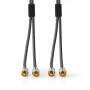 Nedis Stereo-Audiokabel / 2x RCA Stecker / 2x RCA Stecker / Vergoldet / 1.00 m / Rund / Grau / Gun Metal Grau / Verpackung mit Sichtfenster