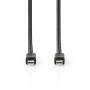 Nedis Mini Displayport-Kabel / DisplayPort 1.4 / Mini DisplayPort Stecker / Mini DisplayPort Stecker / 48 Gbps / Vernickelt / 2.00 m / Rund / PVC / Schwarz / Umschlag