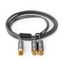 Nedis Subwoofer Kabel| RCA| 2x Stecker| Vergoldet| 3.00 m| rund| 4.5 mm| - Cable - Audio/Multimedia