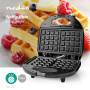 Nedis Waffelplatte| 750 W| Schwarz