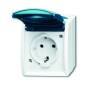 BUSCH JAEGER 2083-0-0818 - CEE 7/3 - Blue,White - IP44 - 250 V - 16 A - 74 mm