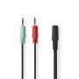 Nedis Stereo-Audiokabel| 3.5 mm Buchse| 2x 3.5 Stecker| Vergoldet| 0.12 m| Rund|