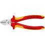 KNIPEX 70 06 160 - Diagonal-cutting pliers - Chromium-vanadium steel - Plastic - Red/Orange - 16 cm - 216 g