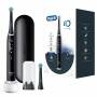 Oral-B iO 6 iO6 Elektrische Zahnbürste/Electric Toothbrush, Magnet-Technologie, 2 Aufsteckbürsten, 5 Putzmodi für Zahnpflege, Display & Reiseetui, Designed by Braun, black lava