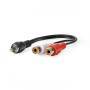 Nedis Subwoofer Kabel| RCA| 2x Cinch Buchse| Vernickelt| 0.20 m| Rund| 5.0 x 2.5 mm - Cable - Audio/Multimedia