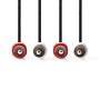 Nedis Stereo-Audiokabel / 2x RCA Stecker / 2x RCA Stecker / Vernickelt / 10.0 m / Rund / Red / Weiss / Label