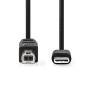 Nedis USB-Kabel / USB 2.0 / USB-C™ Stecker / USB-B Stecker / 480 Mbps / Vernickelt / 1.00 m / Rund / PVC / Schwarz / Label