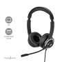 Nedis PC-Headset / Auf Ohr / Stereo / USB Type-A / USB Type-C™ / Klappbarer Mikrofon / Schwarz